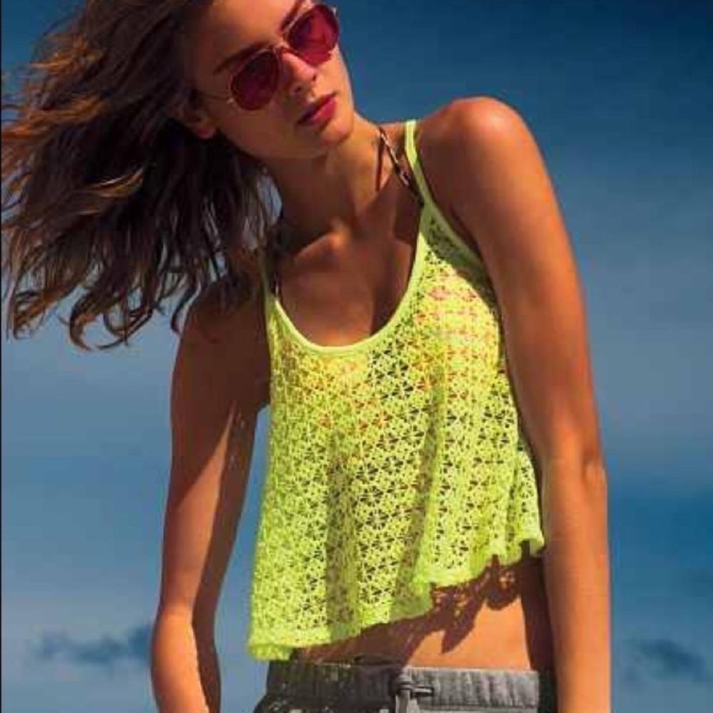 Victoria’s Secret Crochet Flounce neon Tank